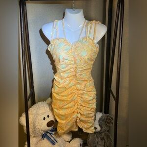 Floral Yellow Mini Dress